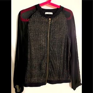 Mango - light black and golden zipped jacket